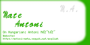 mate antoni business card